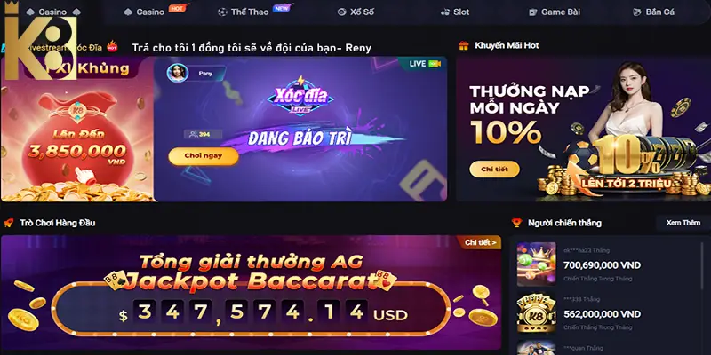 Khuyến mãi K8BET đa dạng, giá trị phần thưởng cực kỳ hấp dẫn